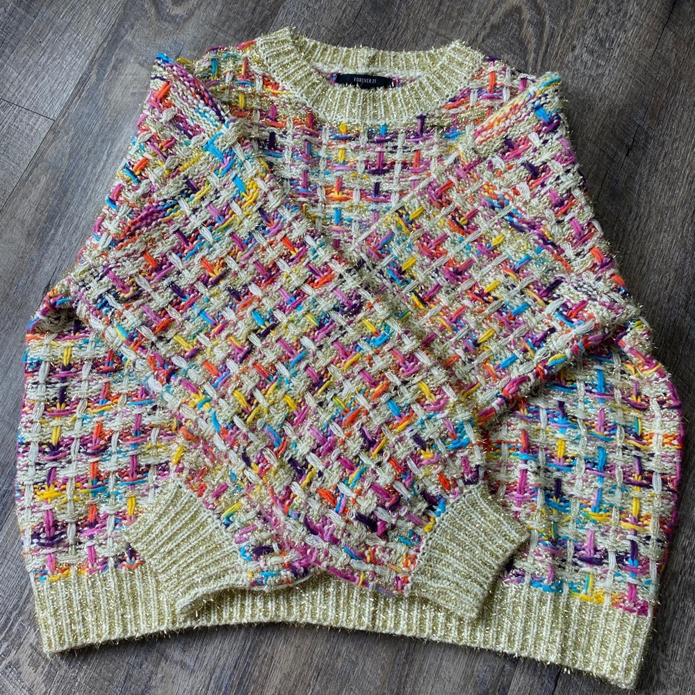 F21 Sparkle Tweed Sweater